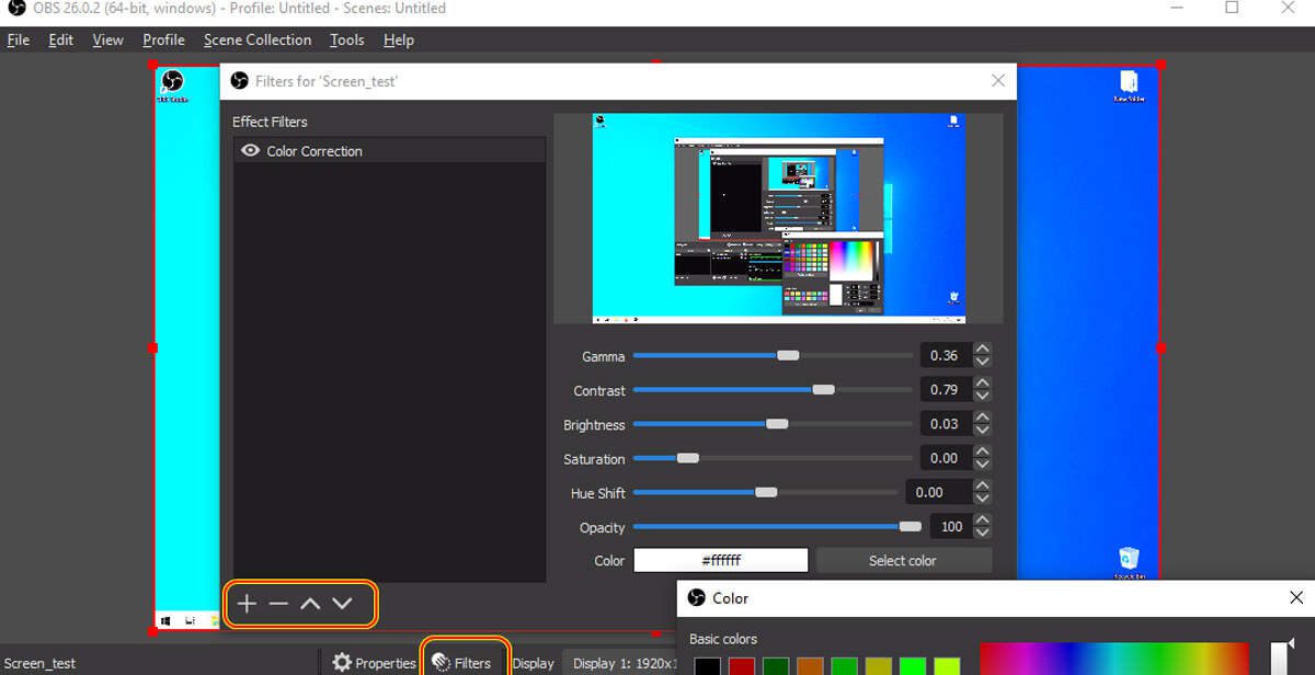 Startbildschirm von OBS Studio