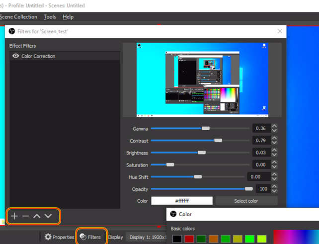Startbildschirm von OBS Studio