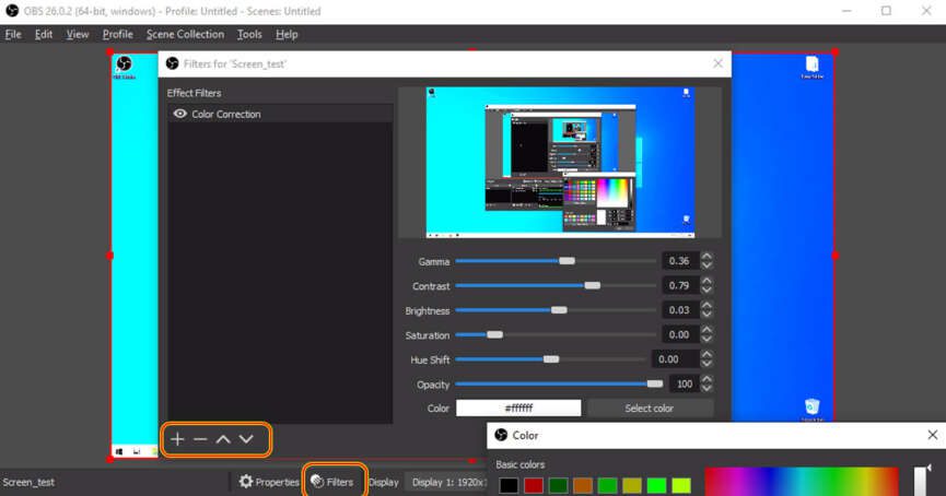 Startbildschirm von OBS Studio