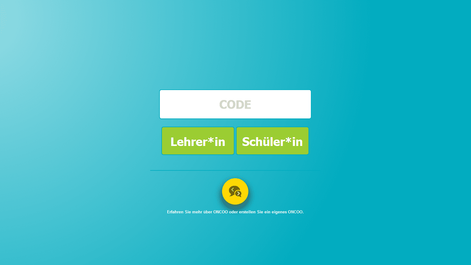 Startseite des Tools ONCOO