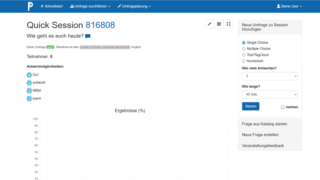 (2) Screenshot PINGO Session-Sicht
